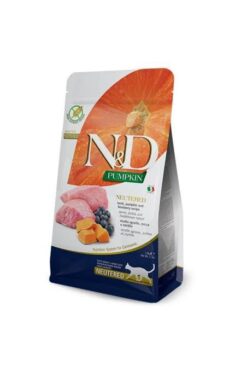 ND Pumpkin Tahılsız Kuzu Eti, Balkabağı ve Yaban Mersinli Kısırlaştırılmış Kedi Maması 5 Kg