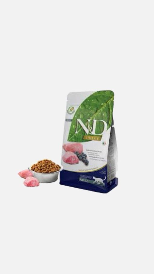N&D Prime Kuzu Etli ve Yaban Mersinli Yetişkin Kedi Maması 5 KG