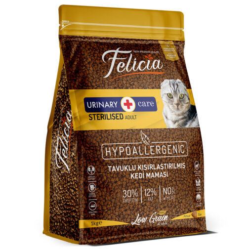 Felicia Tavuklu Az Tahıllı Hypoallergenic Kısırlaştırılmış Kedi Maması 1 KG