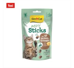 Gimcat Mini Sticks Hindili & Peynirli Ödül Çubuğu 50 g | Şeker İlavesiz, Vitaminli Kedi Atıştırmalığı