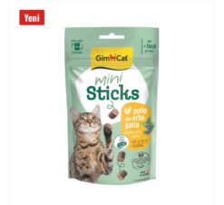 Gimcat Mini Sticks Kedi Otlu & Tavuklu Ödül Çubuğu 50 g | Vitaminli, Şeker İlavesiz, Doğal İçerikli Kedi Atıştırmalığı
